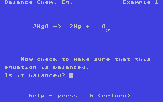 Screenshot for Balance Chemical Equations