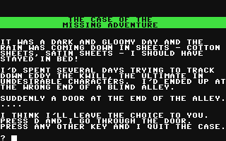Screenshot for Case of the Missing Adventure, The